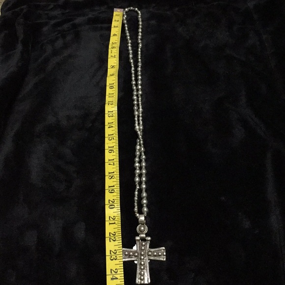 Old Thai silver beads cross - Picture 3 of 3